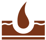 Hair follicle icon on brown background.