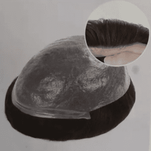 Hairpiece with close-up of hairline detail.