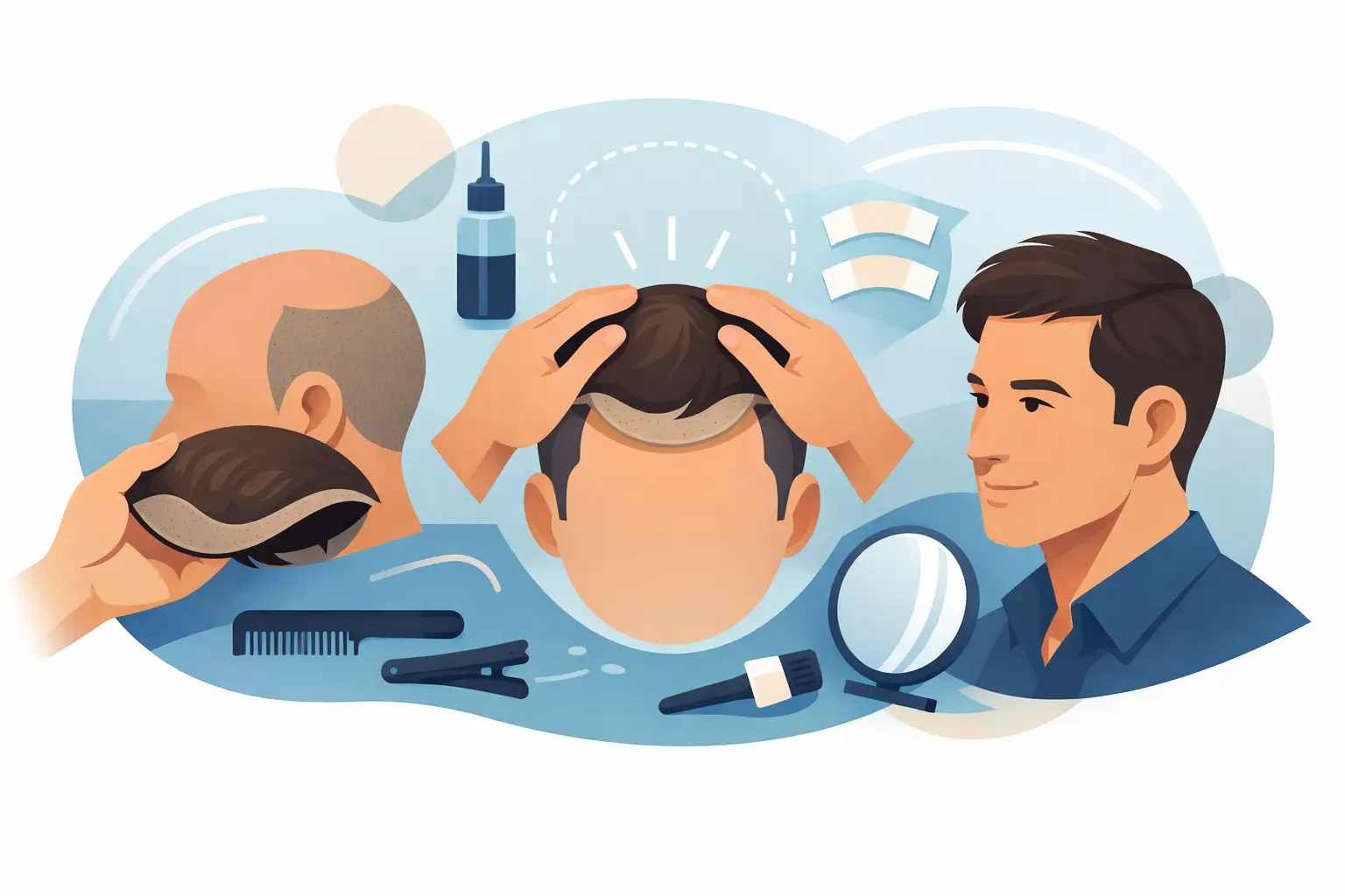 How to Attach a Toupee for a Natural Fit