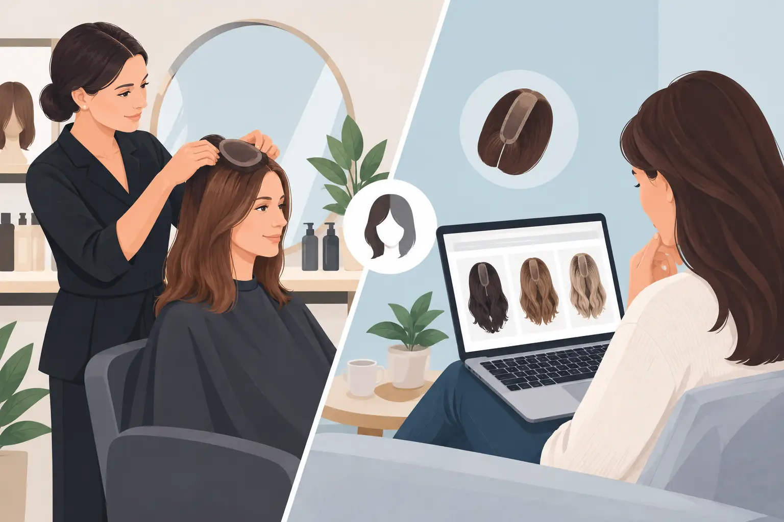 Salon Service Versus Online Hairpiece Choices